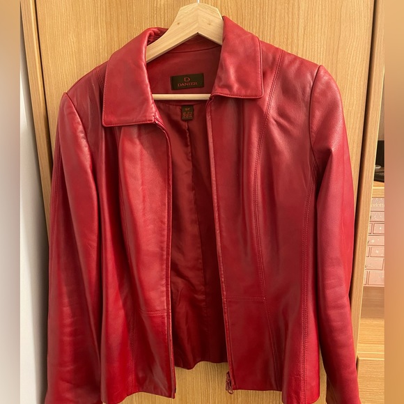 RED DANIER LEATHER JACKET - Picture 2 of 2
